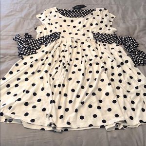Navy and white Vintage look polka dot Dress